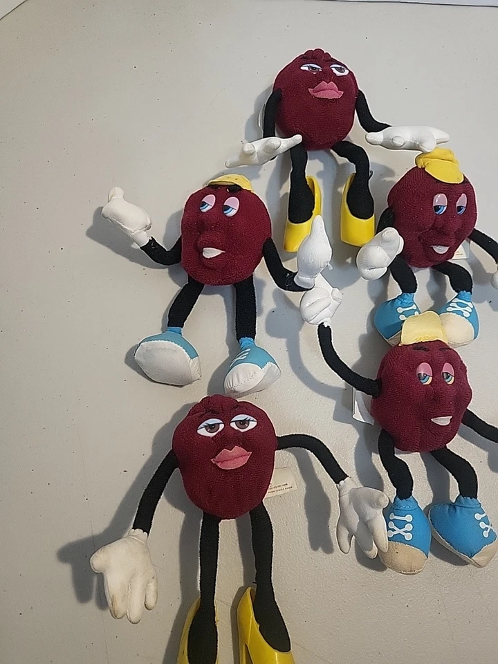 "5 California Raisins Applause 1988 terciopelo posable figura púrpura muñeca de 6""" Foto 2 de 4
