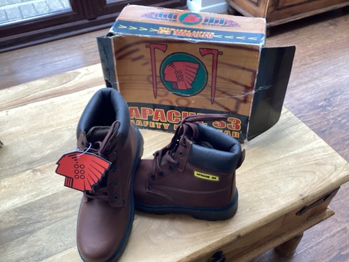 NEW 2 x pairs safety shoes men Size 9 sterling brogue & Apache boots & leather - Picture 5 of 11