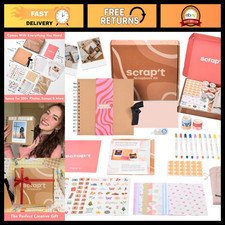 DIY Scrapbook Kit - 80 Page Photo Album, Holds 300 Photos, Stickers Pens