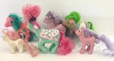 Vintage Lot Of 6 My Little Pony All Say China On Foot Hasbro 84-89