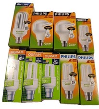 Joblot Of 9 X Energy Saver Bulbs - Philips & Osram - 40 to 100 Watts - Wholesale
