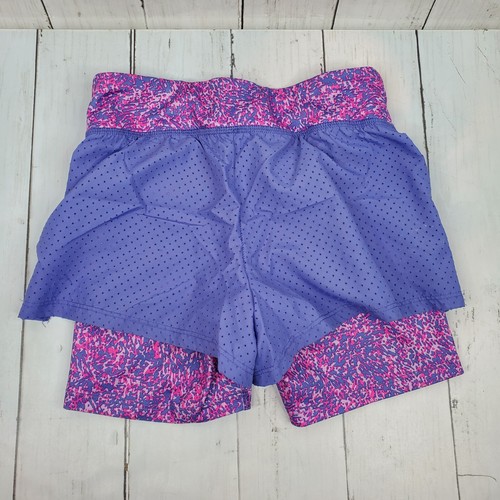 Champion Girls Athletic Shorts Pink Purple Size M 7-8 Mesh Lined Legging Pull On - Picture 4 of 8