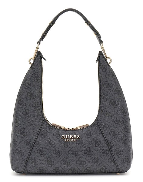 Guess Calista Top Zip Shoulder Bag Schultertasche Tasche Coal Logo Dunkelgrau-image
