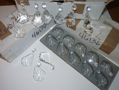 80 '80's Czech. Clear Cut & Polished Tear Drops, Chandelier Parts, Lusters. 3''