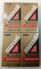 4 Lot Maxell 6 Hour HGX- Gold VHS Tape For Recording New, Sealed