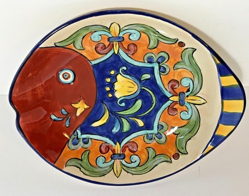 MAXCERA TOSKANISCHES JUWEL SALATSCHÜSSEL KERAMIK HANDBEMALT NEU Versand Priority Mail - Bild 1 von 8