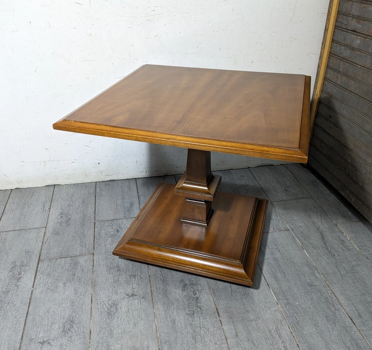 Square pedestal side sales table