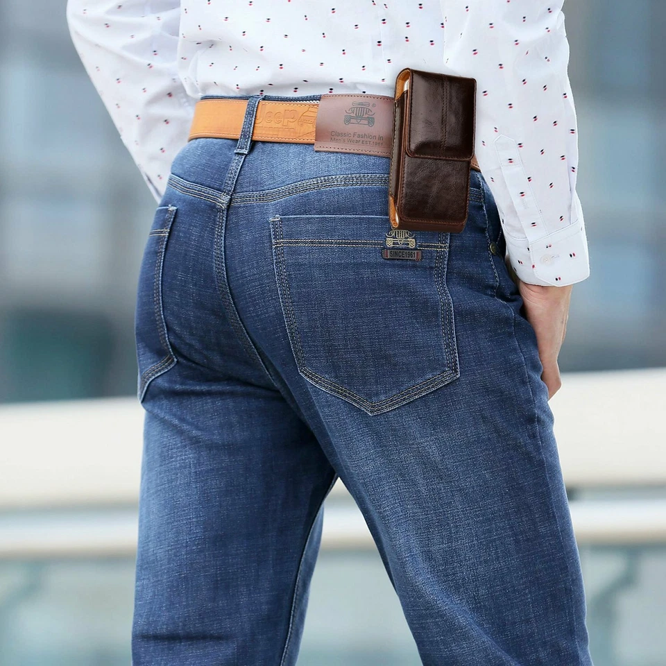 Vertical Cell Phone Holster Pouch Leather Wallet Case Belt Clip Carrying Cover - Image 2 of 4