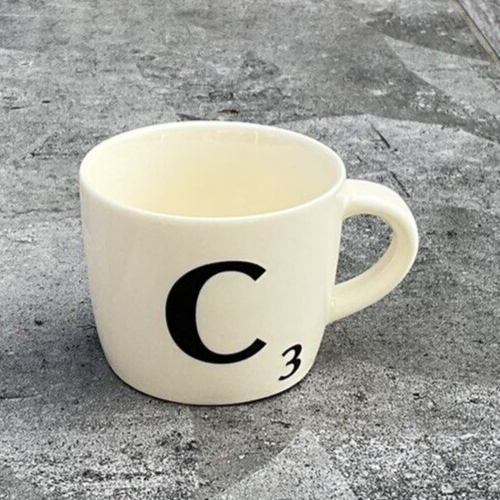 Scrabble Espresso Coffee Small Shot Cup - C Tile - Wild & Wolf - Picture 1 of 3