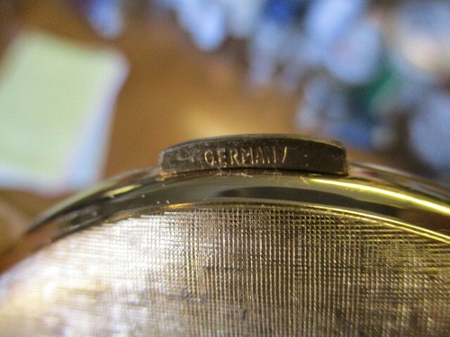 Vintage Compact Made In Germany Gold Silver Flowers Unused Round EMRICH! - Picture 7 of 12