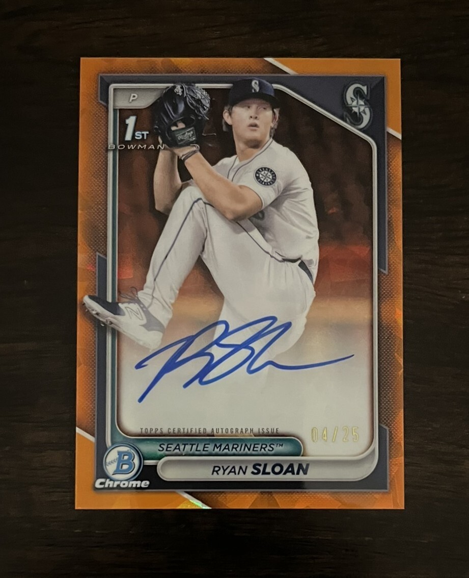 2024 Bowman Draft Sapphire Ryan Sloan Orange Auto /25 - 1st Bowman
