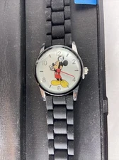 MZBERGER DISNEY Mickey Mouse Quartz Watch w/Black Silicone Band