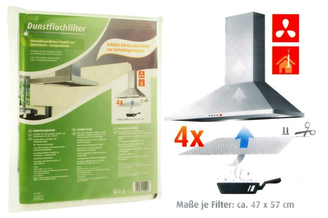 4 X Dunstflachfilter Dunstabzugshaube Fettfilter günstig kaufen eBay