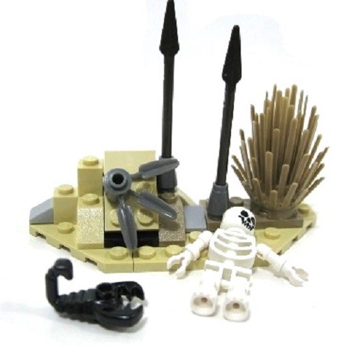Lego Desert Animal Skeleton with Diamond Jewel Prickly Bush Plant