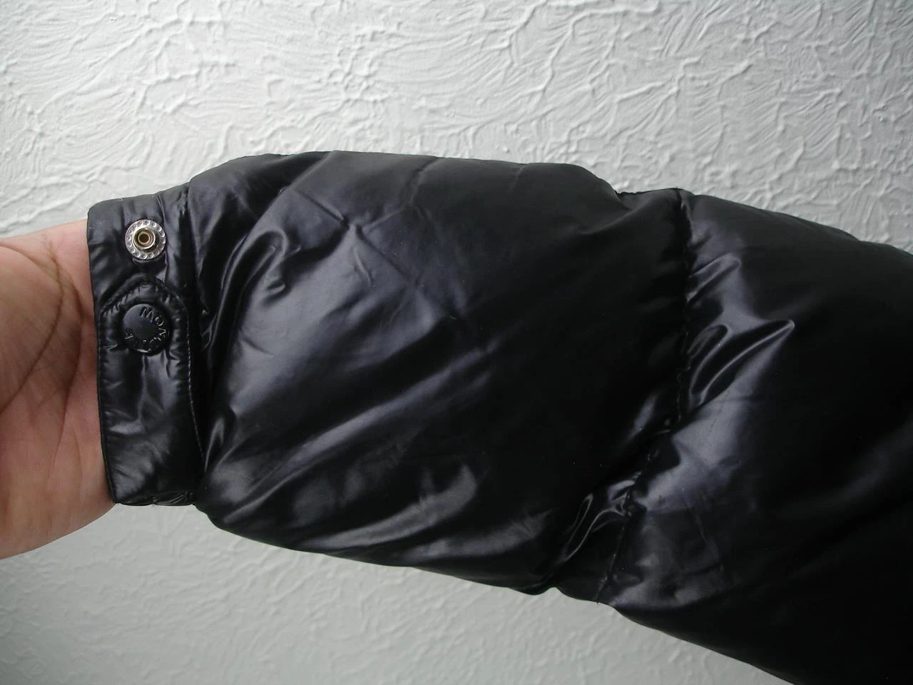 Giacca trapuntata donna XL Moncler tg 4 Bady Puffer nera piuma d'oca mancante cappuccio