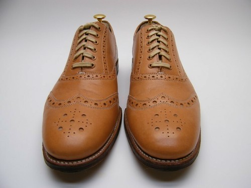 FLORSHEIM 125TH ANNIVERSARY TAN SPADE SOLE WINGTIP OXFORD DRESS SHOES 10 1/2 D - Picture 3 of 12