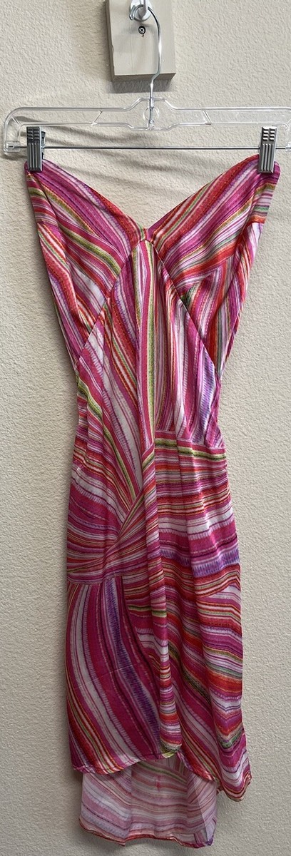frankies bikinis debbie halter dress Frankies Bikinis Debbie Satin Halter Mini Dress Size L Dance Pink Small Flaw