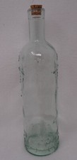 Raised Design Decorative Glass 13" Corked Bottle