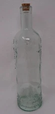 Raised Design Decorative Glass 13" Corked Bottle
