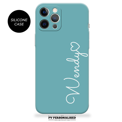 Personalisierte Handyhülle für iPhone 11 12 13 Pro 15 14 Pastell Name Silikon Cover