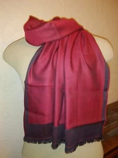 NWT Tegge London Sienna/Brown Wool/Silk 72" by 20" Rectangular Scarf 