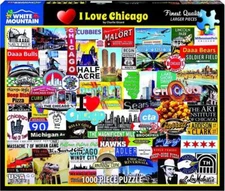 I Love Chicago - Puzzle (1000 Pieces) White Mountain Puzzle Co. (NEW)