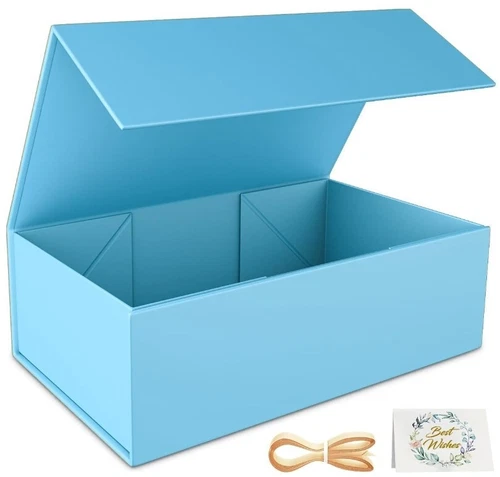 Blaue Geschenkbox, 9,5x6x3" Geschenkbox für Geschenke mit Deckel magnetisch - Bild 1 von 5
