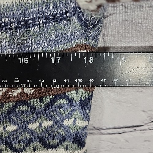 VINTAGE BP Nordstrom Women Sweater Medium Blue Fair Isle Striped Knit Sz S - Picture 7 of 9