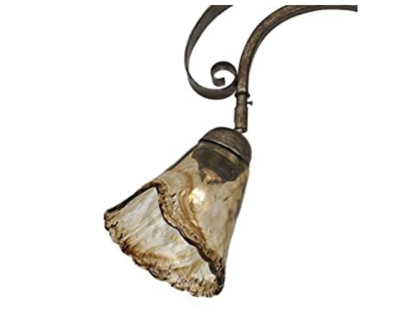 Organic Amber Glass 4-Light Ceiling Track Fixture - Pro Track Local Pickup!!! - Image 4 of 4