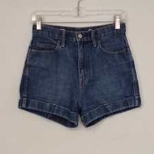 Gap 1969 Shorts Original High Rise Mediumwash Zip Front Sz 26 Western Country