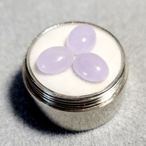 Handcut Oregon HOLLY BLUE CHALCEDONY (Purple) Oval Cabochon – Lot of Three (3) - Picture 5 of 8