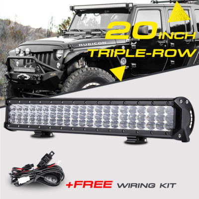22/"IN Tri-Row LED Light Bar 280W Flood Spot Combo Fog Off-road 4WD ATV SUV 20/"