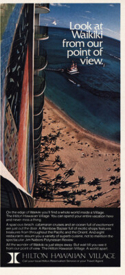 1981 Hilton Hawaiian Village: Waikiki From Our Point of View Vintage Print Ad