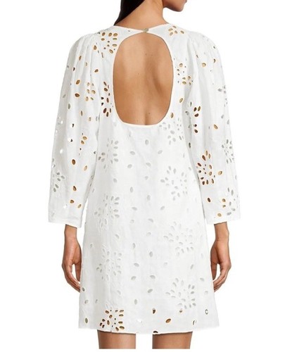 NWT Rebecca Taylor Size 8 Sarah White Embroidered Shif Dress $345 Graduation - Picture 3 of 9