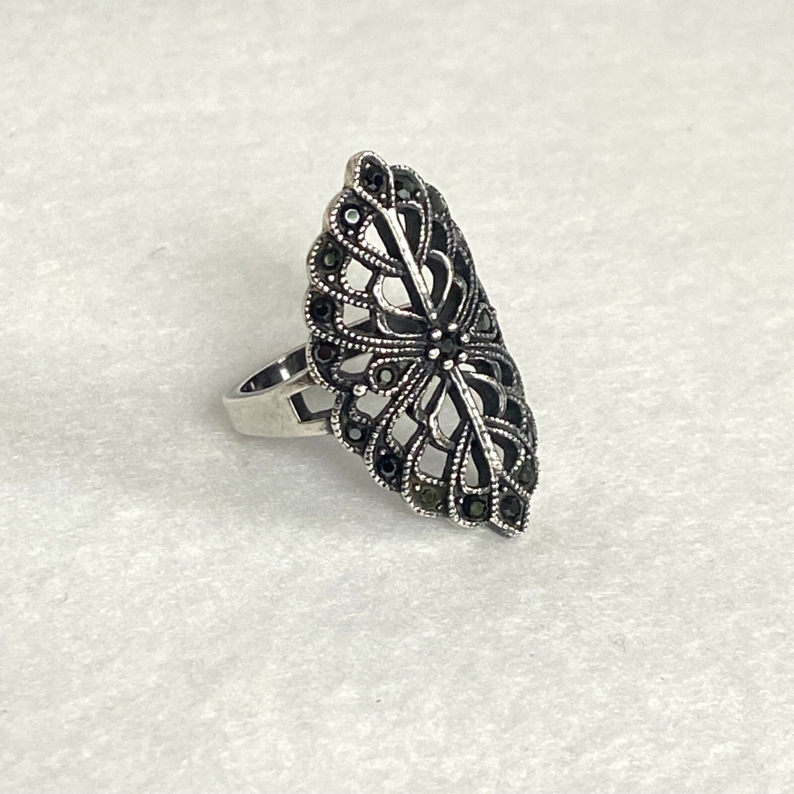 Sterling Silver 925 Openwork Scrollwork Wide Blac… - image 17