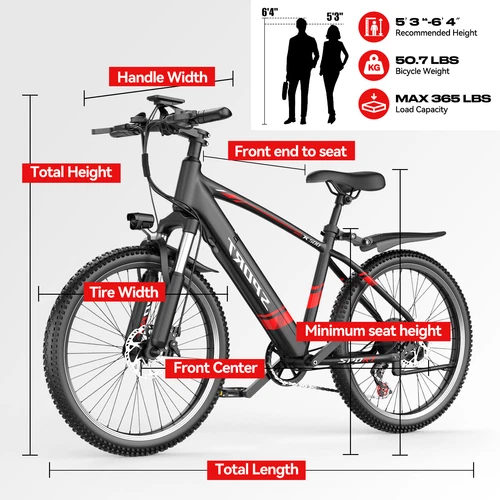 Electric Mountain Bike ebike Adults 750W 20MPH Off-road E-Bicycle 26" Tire HOT - Picture 26 of 36