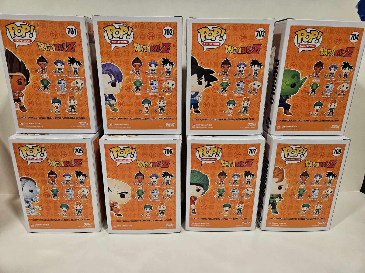 Funko Pop! Dragon Ball Z Set Of 8 Figures #701 - #708 Collection