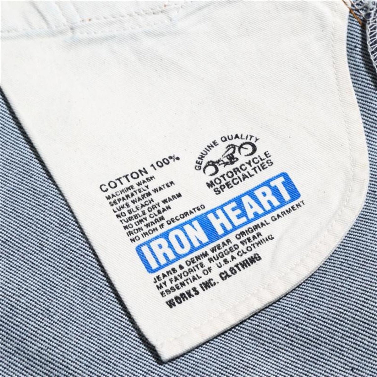 IRON HEART 634Z Straight 21oz Extra Heavy Denim Zipper Fly IRON HEART 634Z Straight 21oz Extra Heavy Denim Zipper Fly
