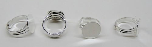 Adjustable RING BLANKS 16mm round flat pad ~Sturdy ~Pick Color/Mix ~ Nickel Free - Picture 12 of 19