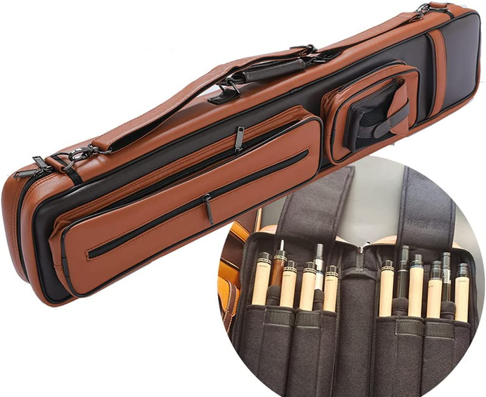 4X8 Pool Cue Case with Backpack Straps for 4 Butts 8 Shafts Billiard