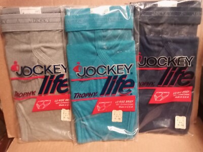 Jockey LIFE Trophy Lo-rise Brief  Size 30 NOS Vintage 1984 New USA Made Set of 3