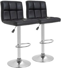 Bar Stool Bar Chairs Counter Height Adjustable Swivel Stool w/ Back PU Leather