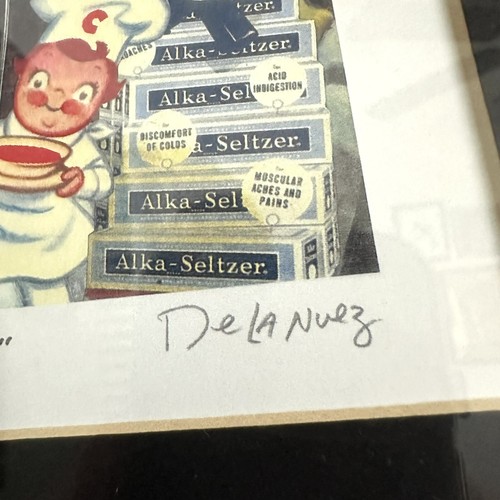 VTG ‘99 DE LA NUEZ “Registered Trademarks” Print Signed & Framed Pop Art 11x13” - Picture 6 of 7