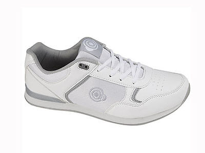 Mens DEK Bowls White Bowling Sports Lace Up Shoes Trainers