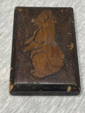 Vintage 1930’s Block Carving Wood Pig Swine Hog Made By A Kid