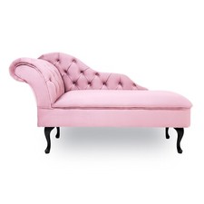 Baby pink Chesterfield chaise longue arm chair sofa bedrooms 