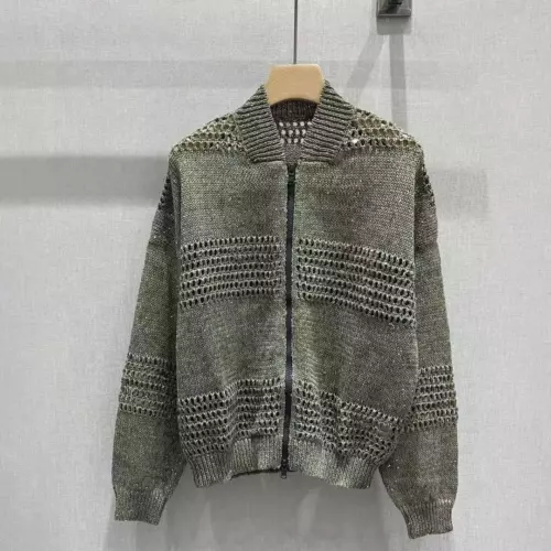 Brunello neu Cucinelli Damen Netz Leinen Pailletten Cut-Out Cardigan Freizeit Mantel - Bild 7 von 8