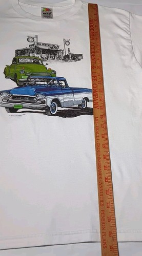 Global Impressions Classic Pickup Truck Shirt Large Vintage Auto Mechanic iREAD - Afbeelding 5 van 13