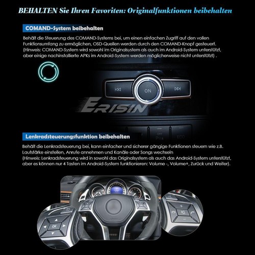 12,3" Navi 128GB 8-Kern Android 13 CarPlay Autoradio Mercedes C-Klasse W204 S204 - Bild 5 von 24