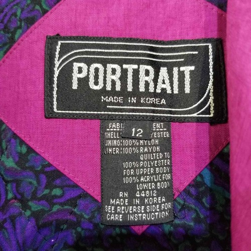 Vintage Women's Portrait Belted Trench Coat Raspberry Purple Size 12 Zip Out - Picture 9 of 12